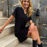 Liberté Alma v-neck t-shirt dress black
