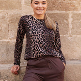 Liberté Alma LS top fleece leo brown