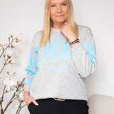 MDC Hibiscus sweatshirt grey/skyblue