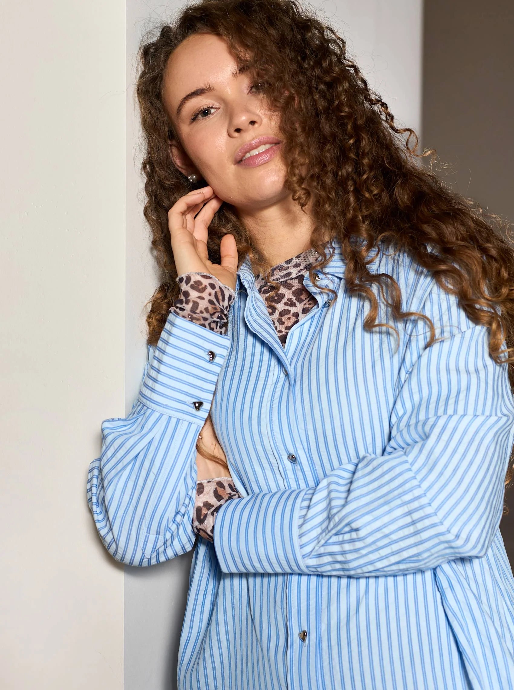BC Annie shimmer mesh blouse leopard - Online-Mode