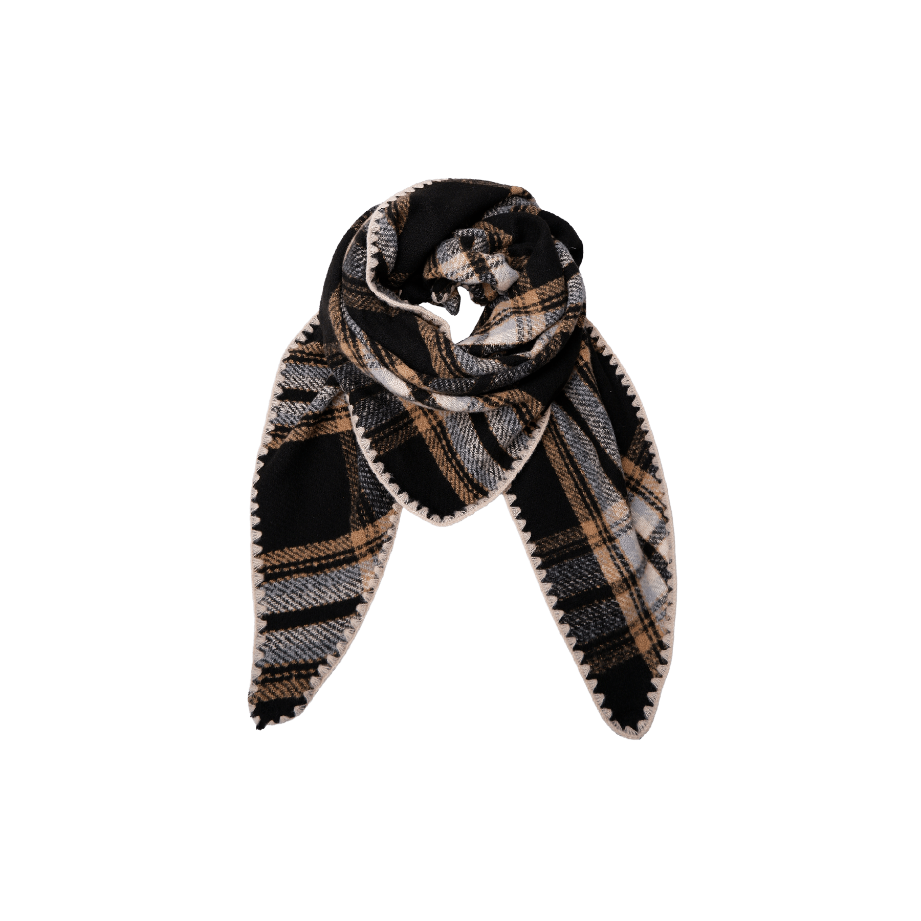 BC Leoni chequered scarf black - Online-Mode