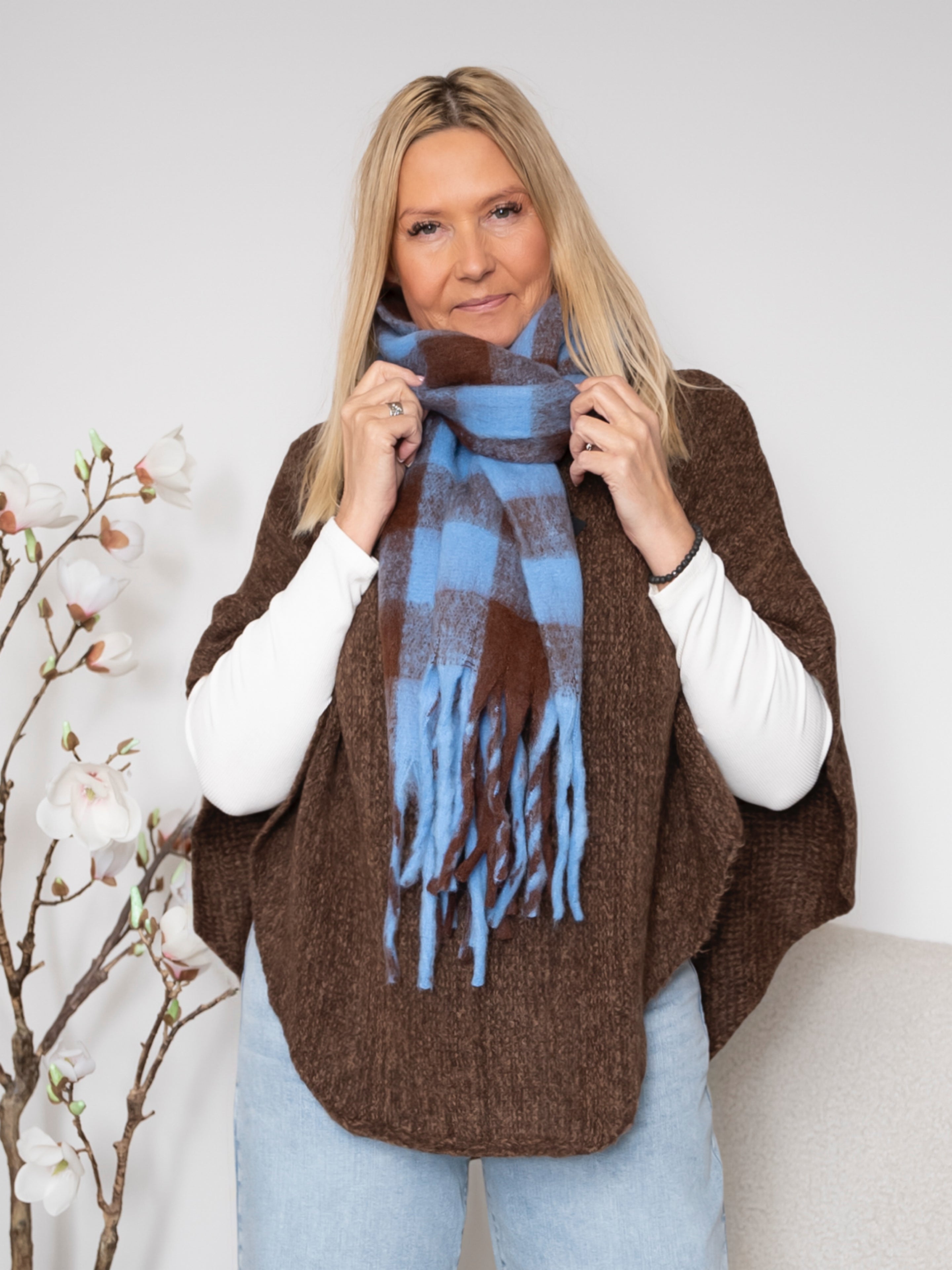 BC North soft winter scarf blue/mocca - Online-Mode