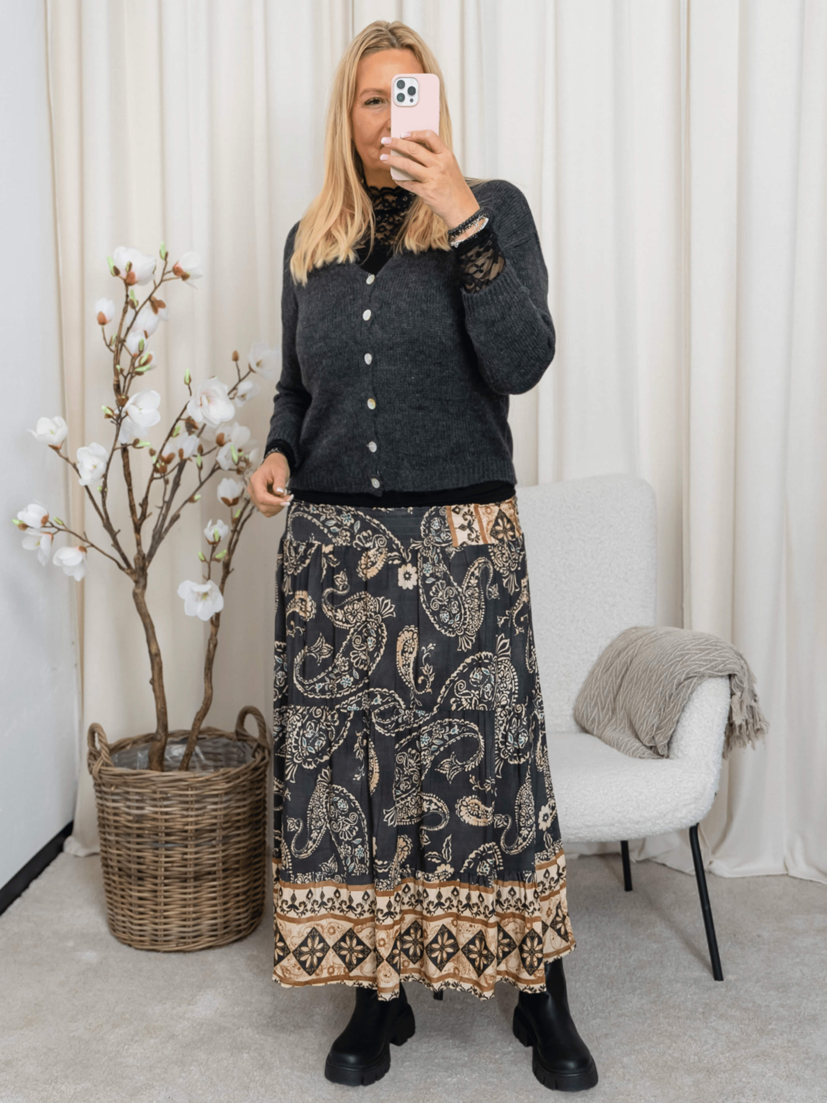 Clara knit cardigan dark grey - Online - Mode