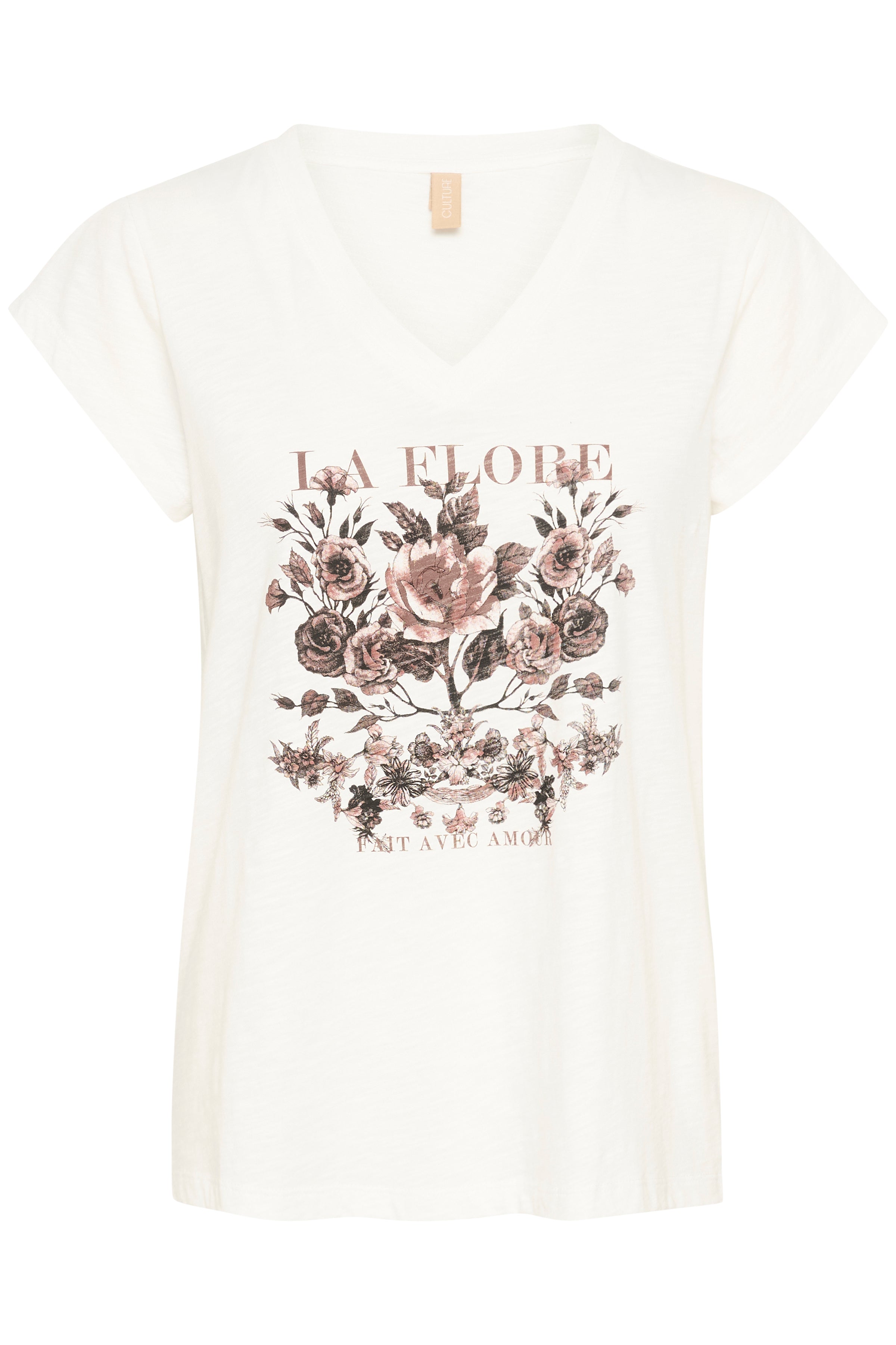 Culture CUflori Biana t - shirt white/brown floral - Online - Mode