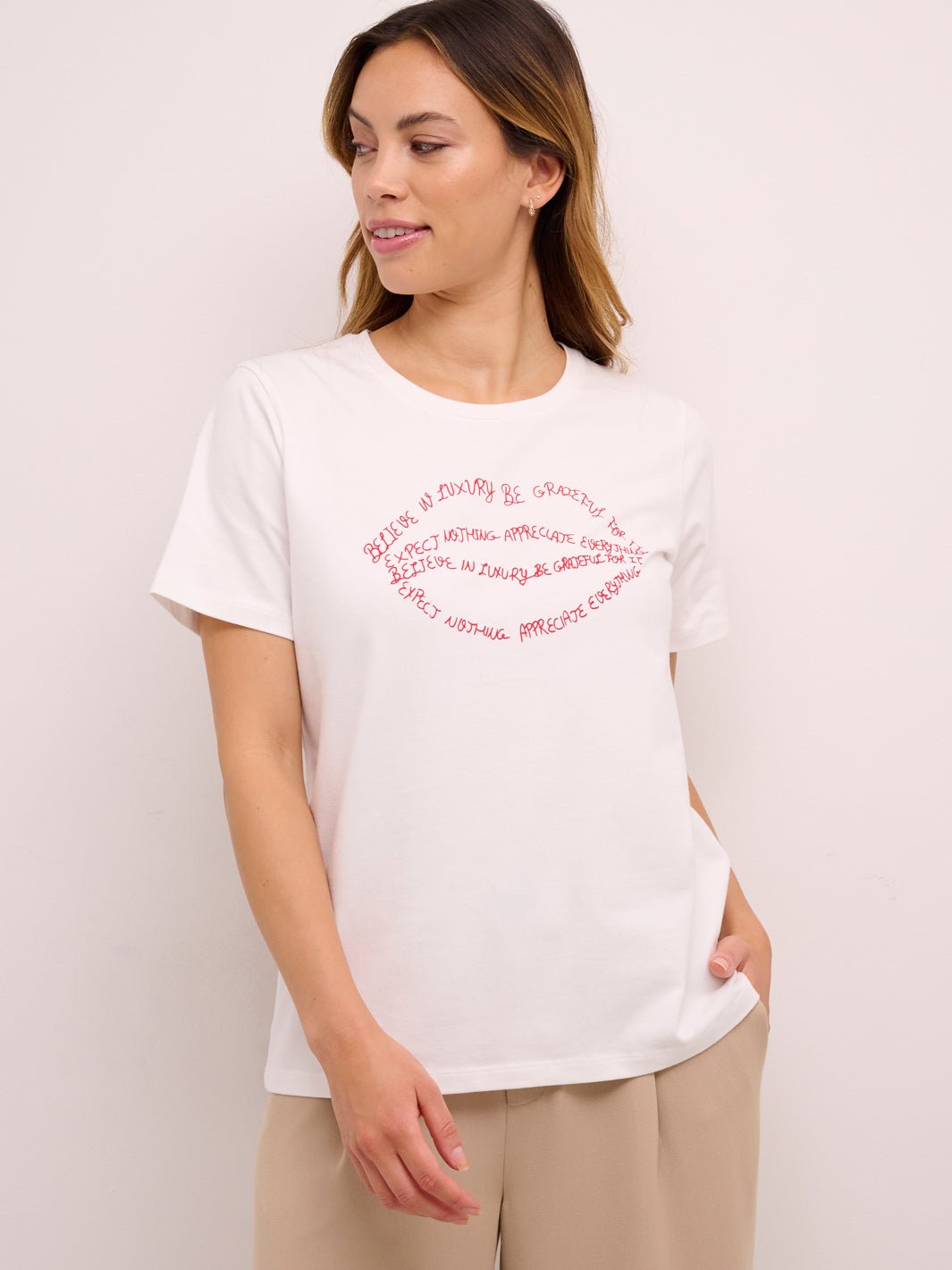Culture CUgith lips t - shirt spring gardenia - Online - Mode