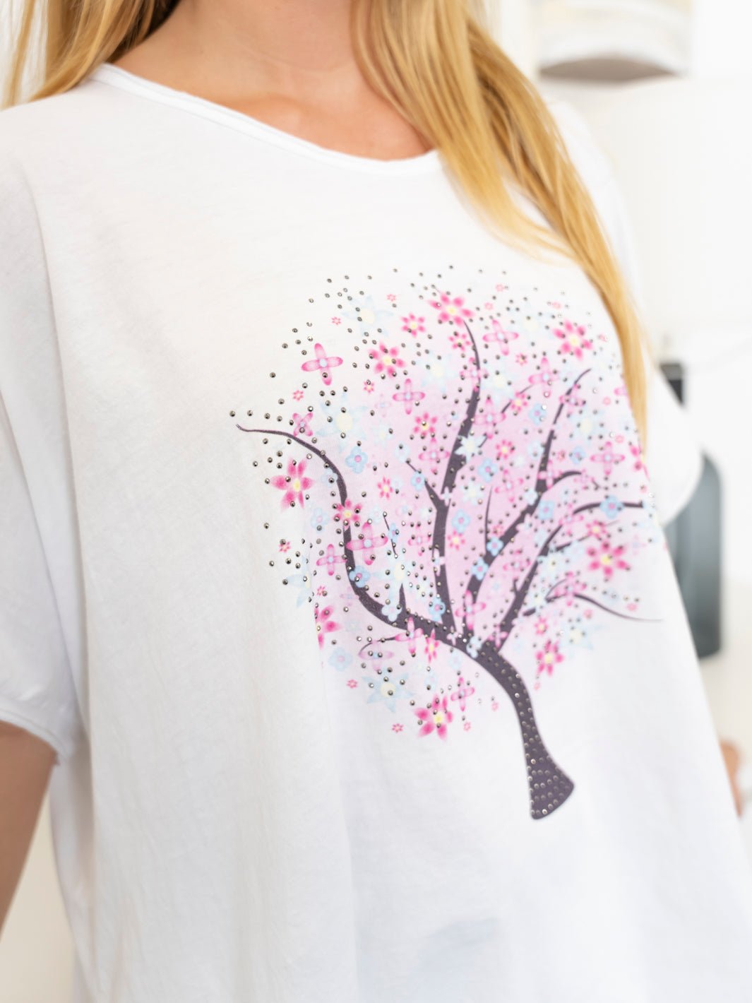 Emily t - shirt pink tree white - Online - Mode