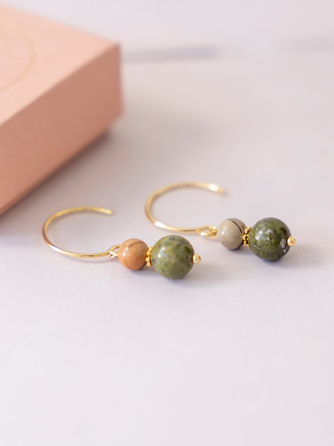 Friihof+Siig Earthly Elegance øreringe forgyldt olive - Online - Mode