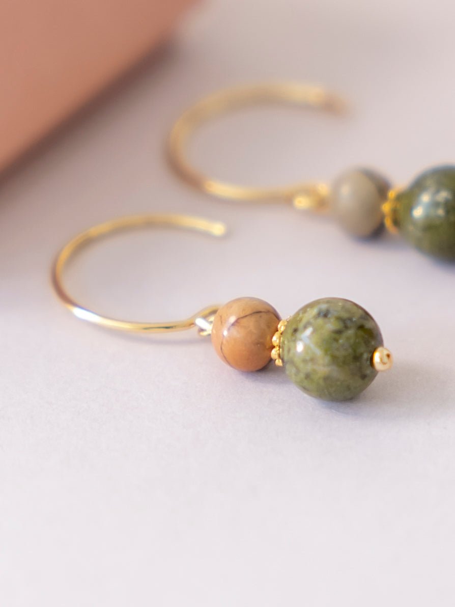 Friihof+Siig Earthly Elegance øreringe forgyldt olive - Online - Mode