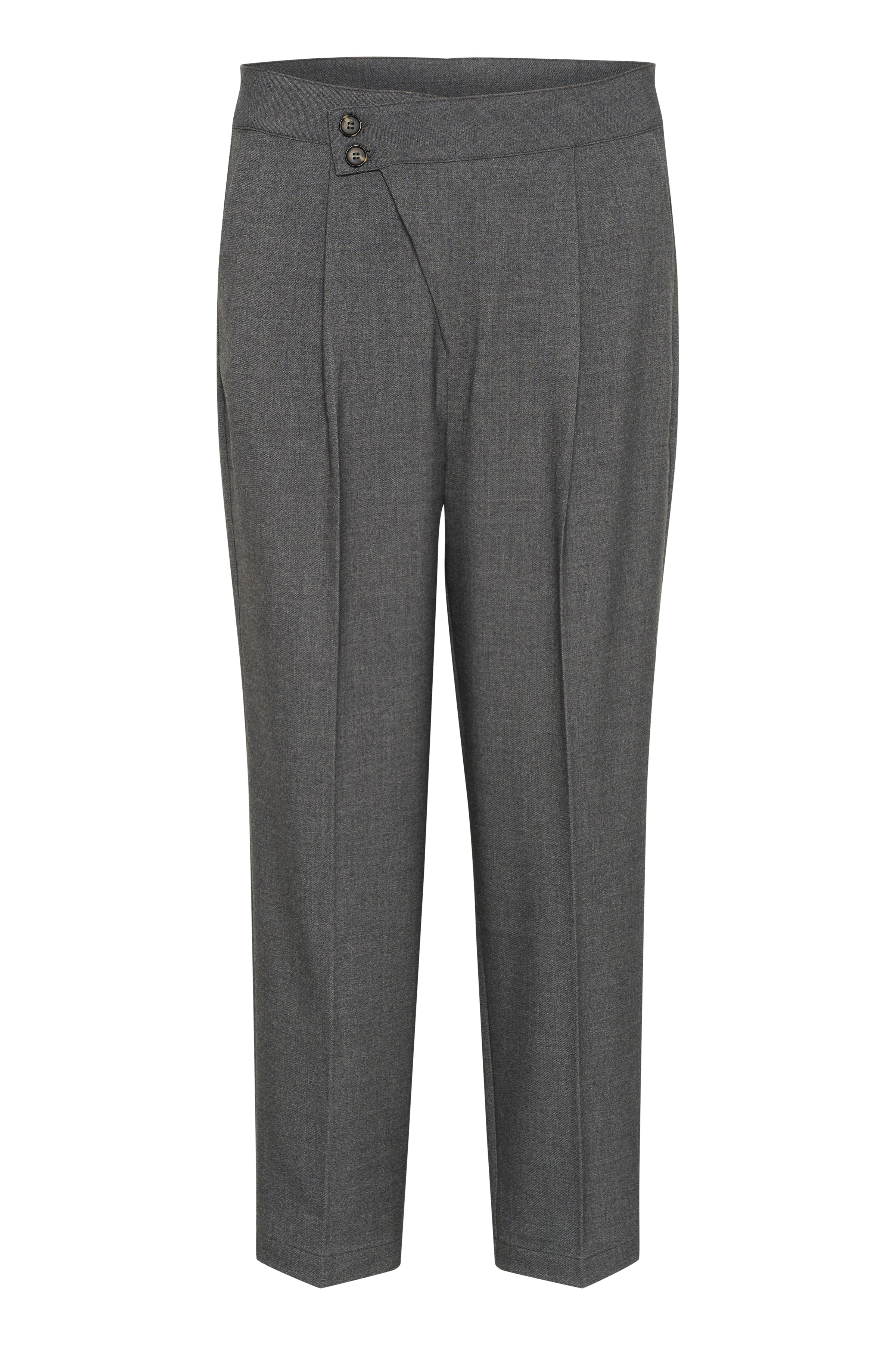 Kaffe KAmerle button pants 7/8 dark grey melange - Online - Mode