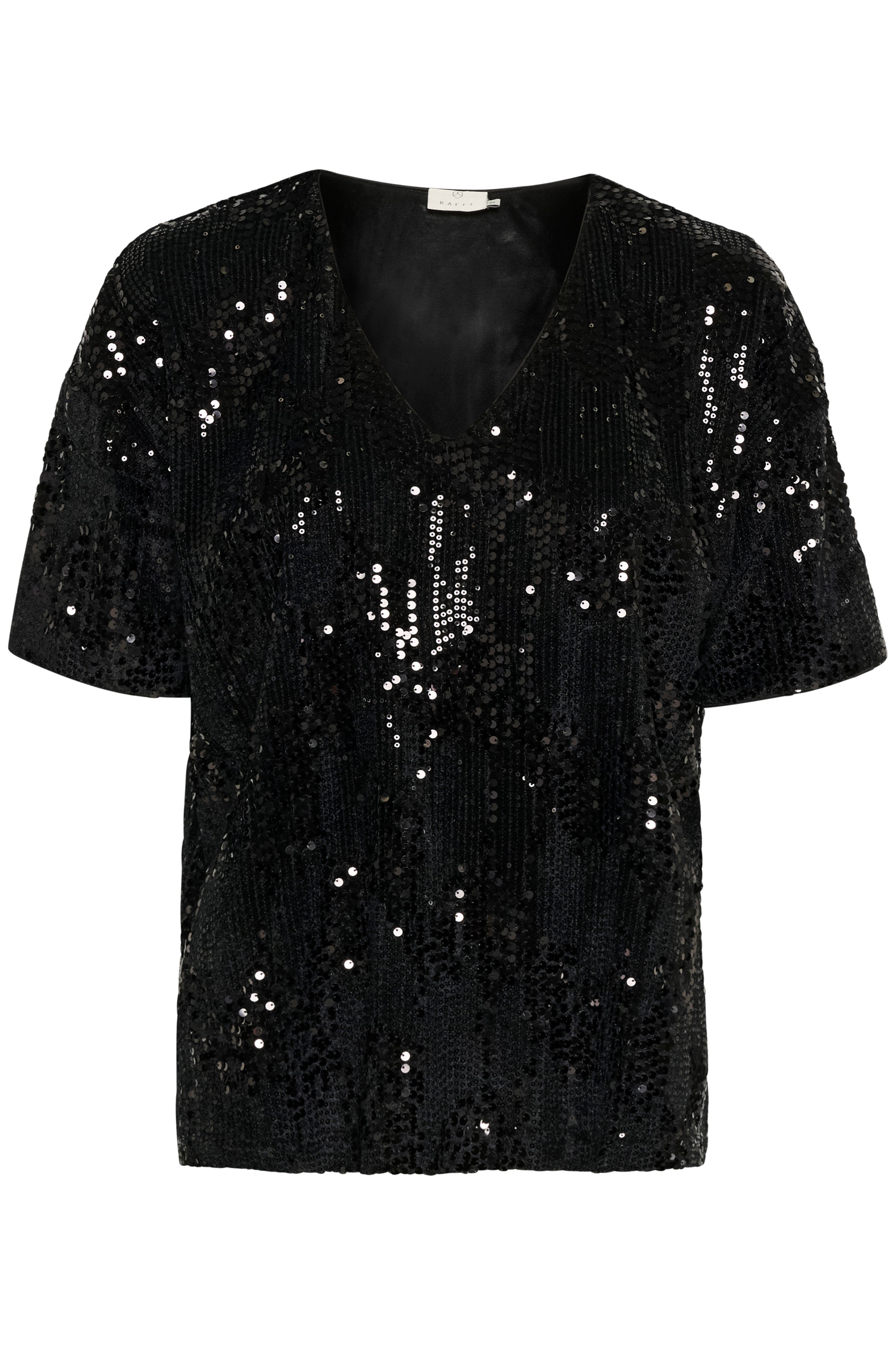 Kaffe KAnicole sequin t-shirt black deep - Online - Mode