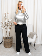 LEV 5 - 7 dg Kaffe KAkarla HW wide jeans black deep - Online - Mode