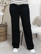 LEV 5 - 7 dg Kaffe KAkarla HW wide jeans black deep - Online - Mode