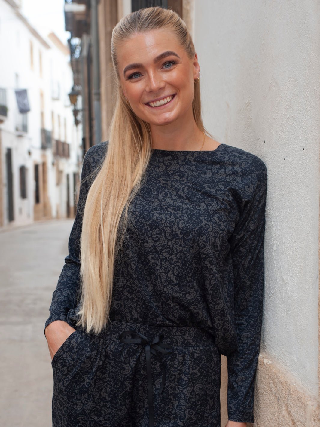 Liberté Alma LS top black grey lace - Online - Mode