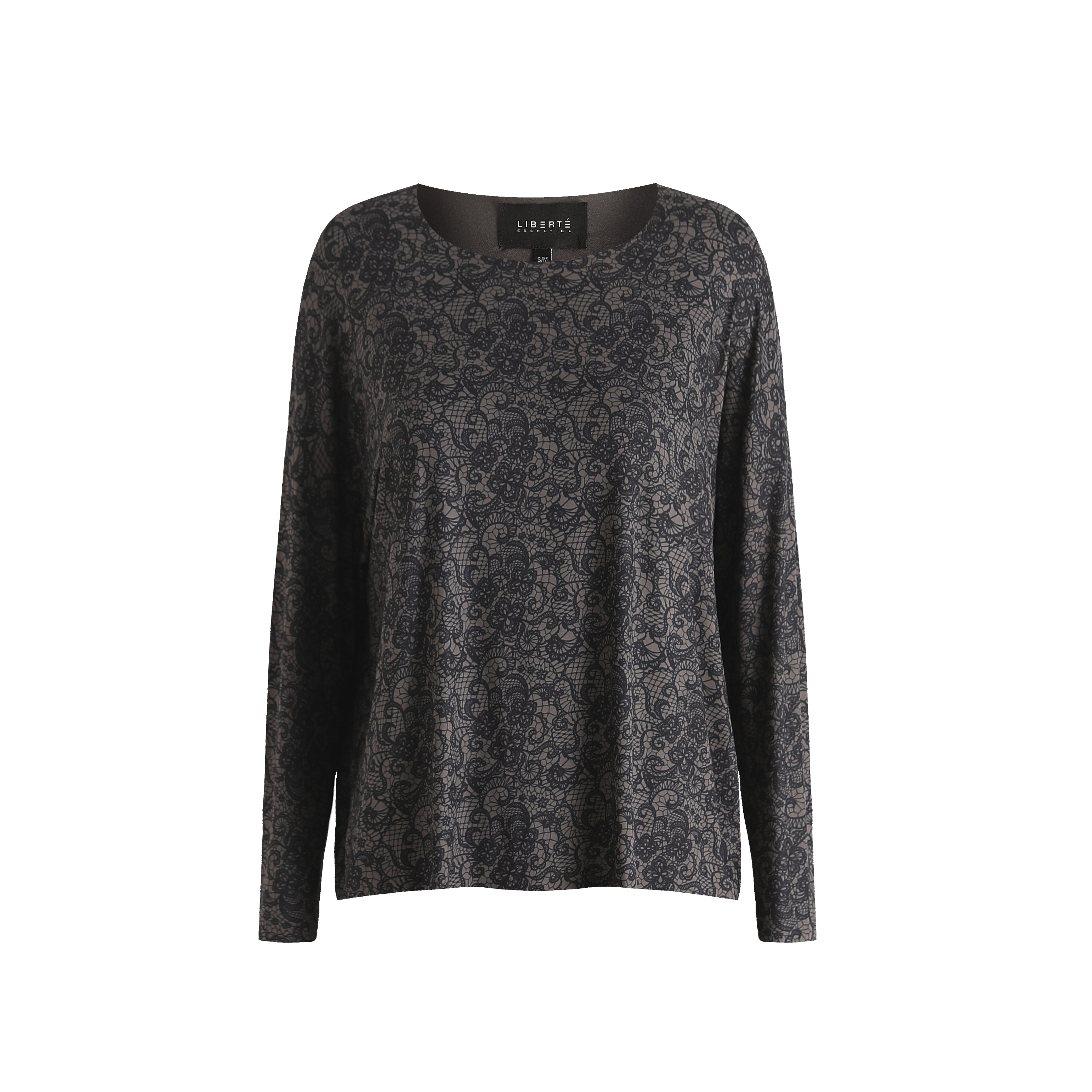 Liberté Alma LS top black grey lace - Online - Mode