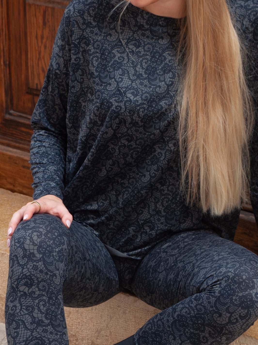 Liberté Alma LS top black grey lace - Online - Mode