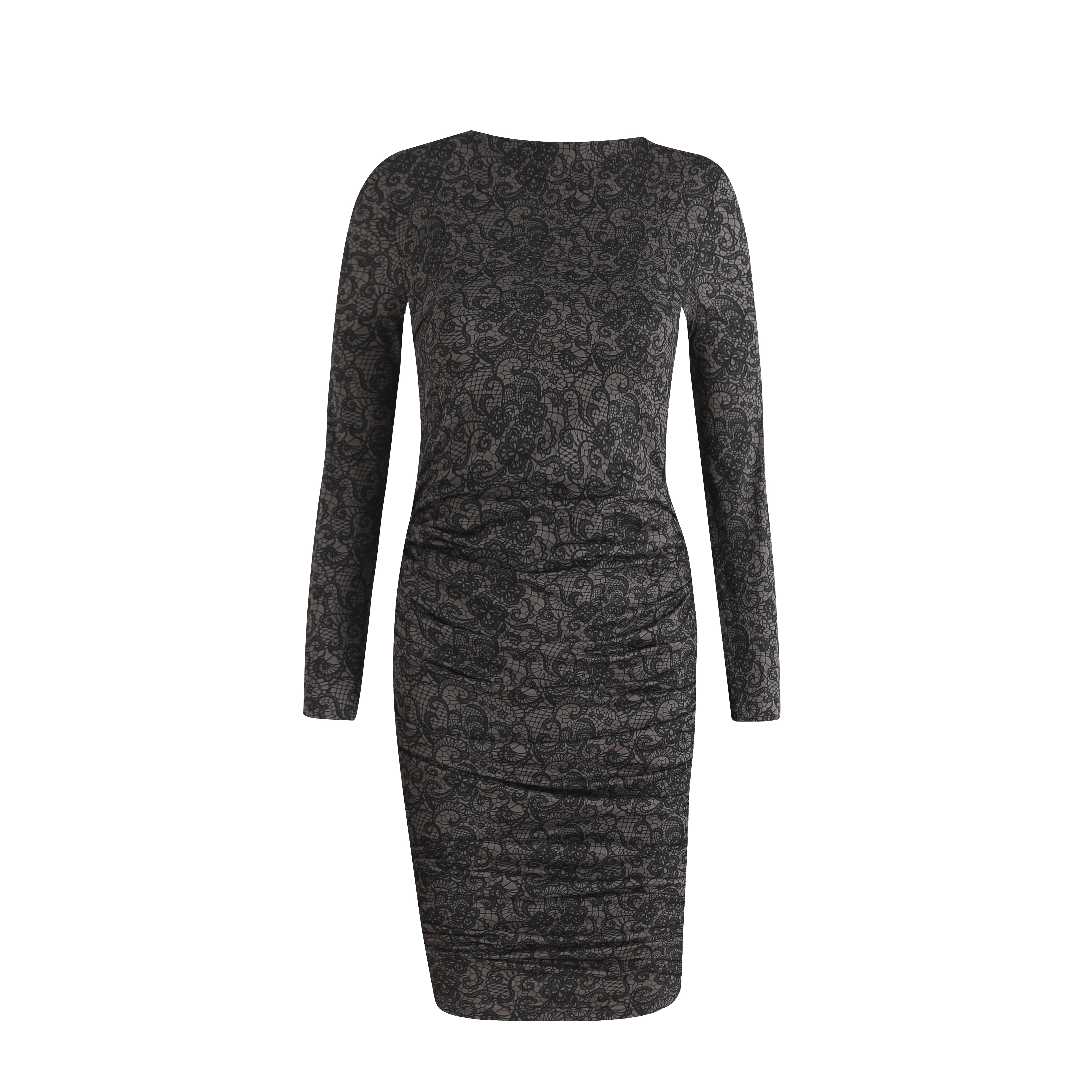 Liberté Alma LS turn dress black grey lace - Online - Mode