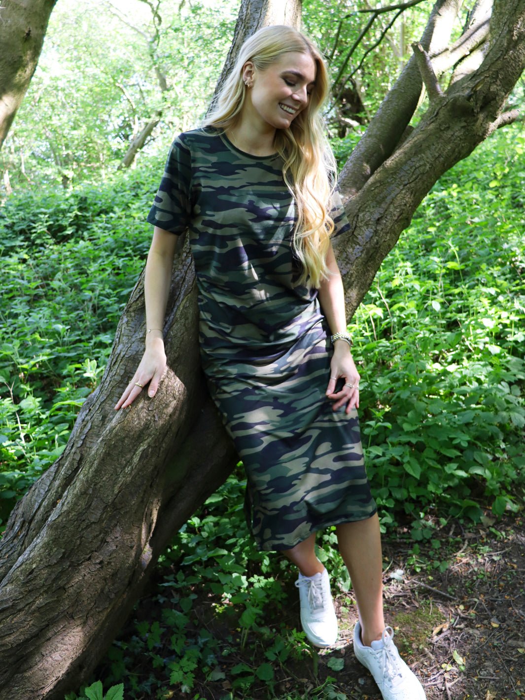 Liberté Alma t - shirt dress dusty camo - Online - Mode
