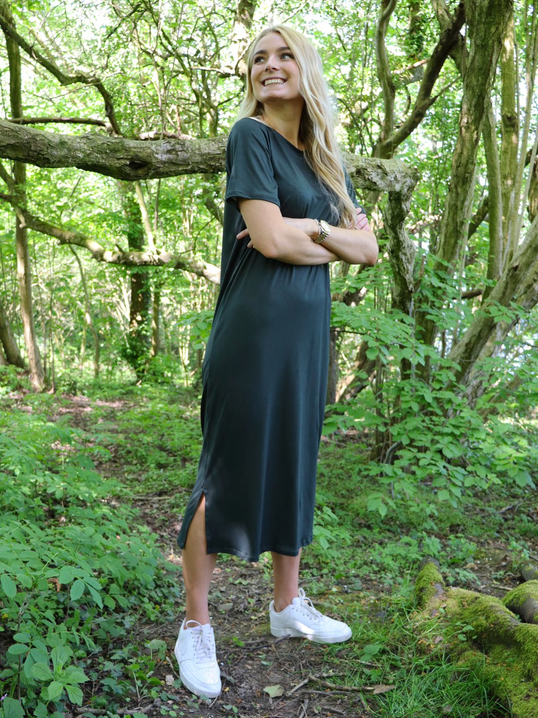 Liberté Alma t - shirt dress dusty camo army - Online - Mode