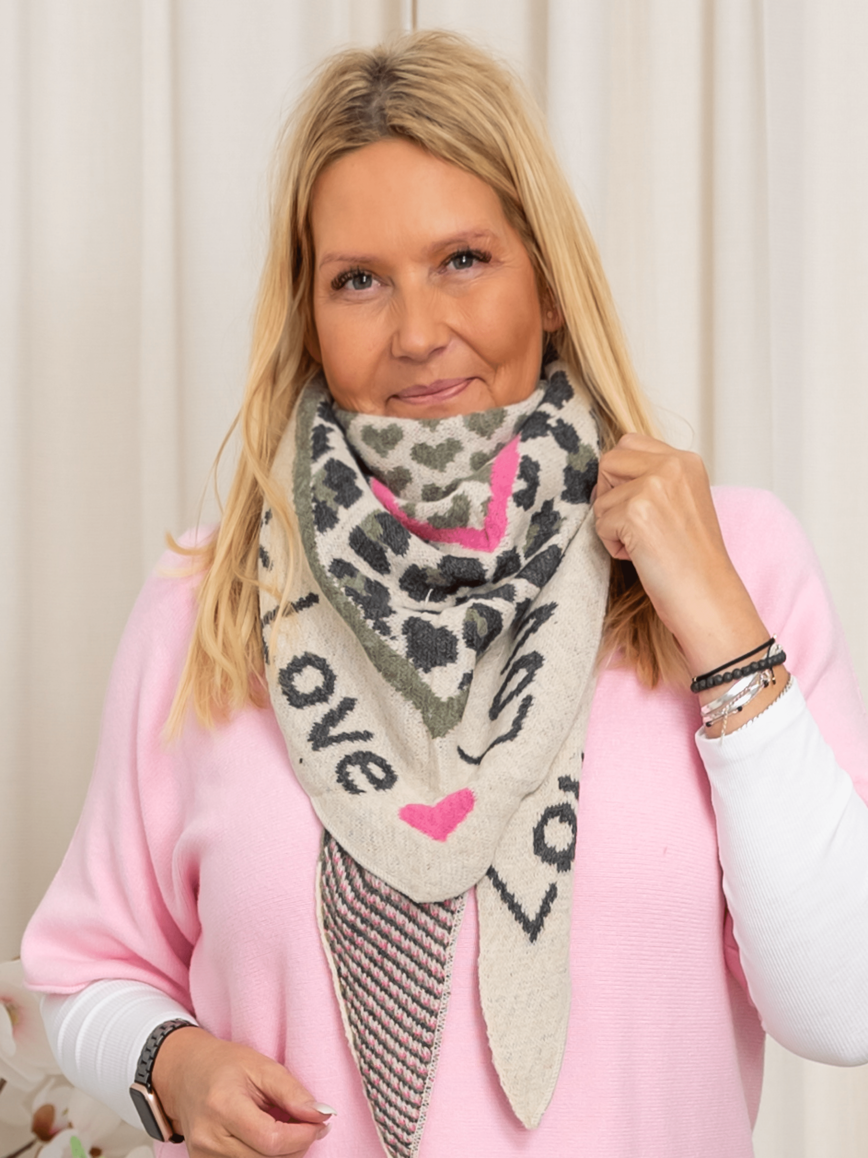 Marta du Chateau Clio scarf beige/green - Online - Mode