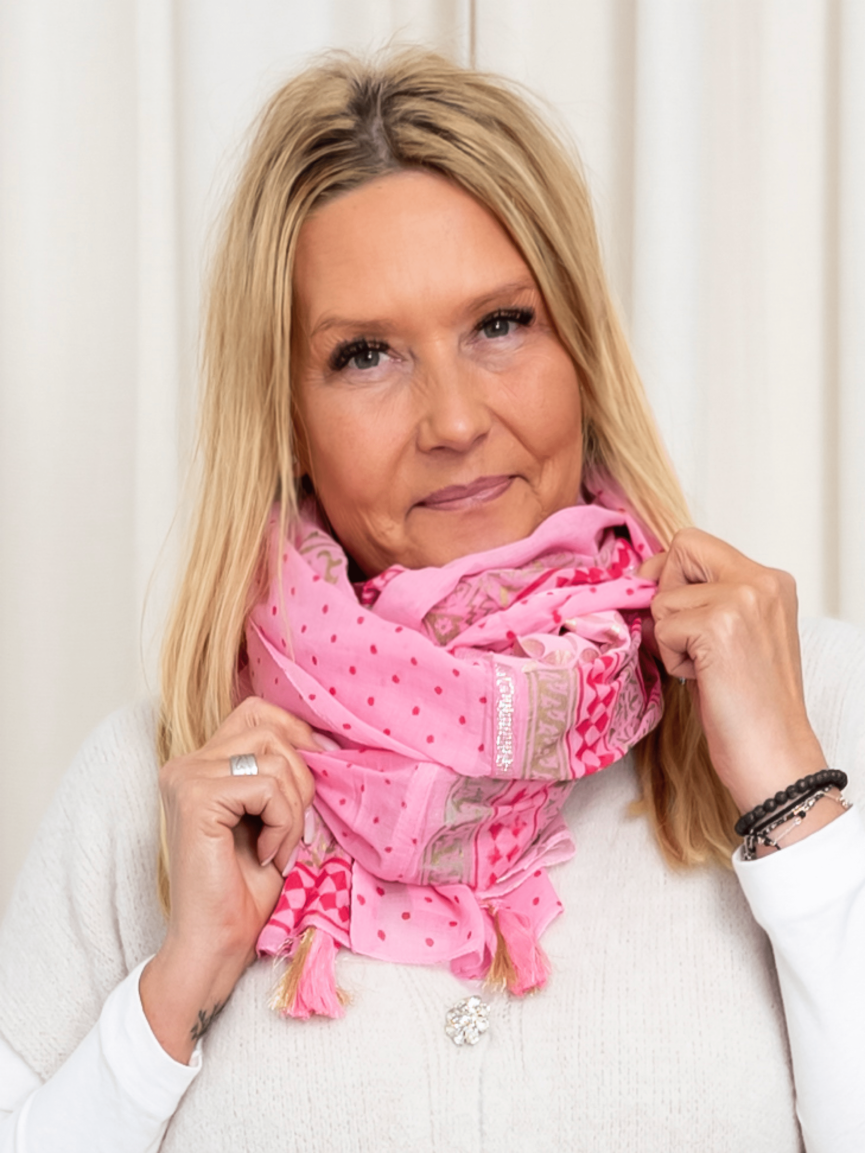 Marta du Chateau Cyrille scarf pink/gold - Online - Mode