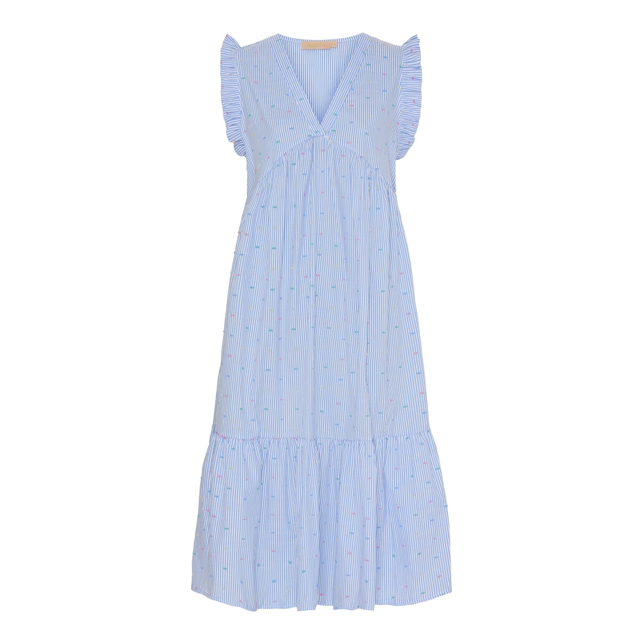 Marta du Chateau Elma dress sky blue print 2 - Online - Mode