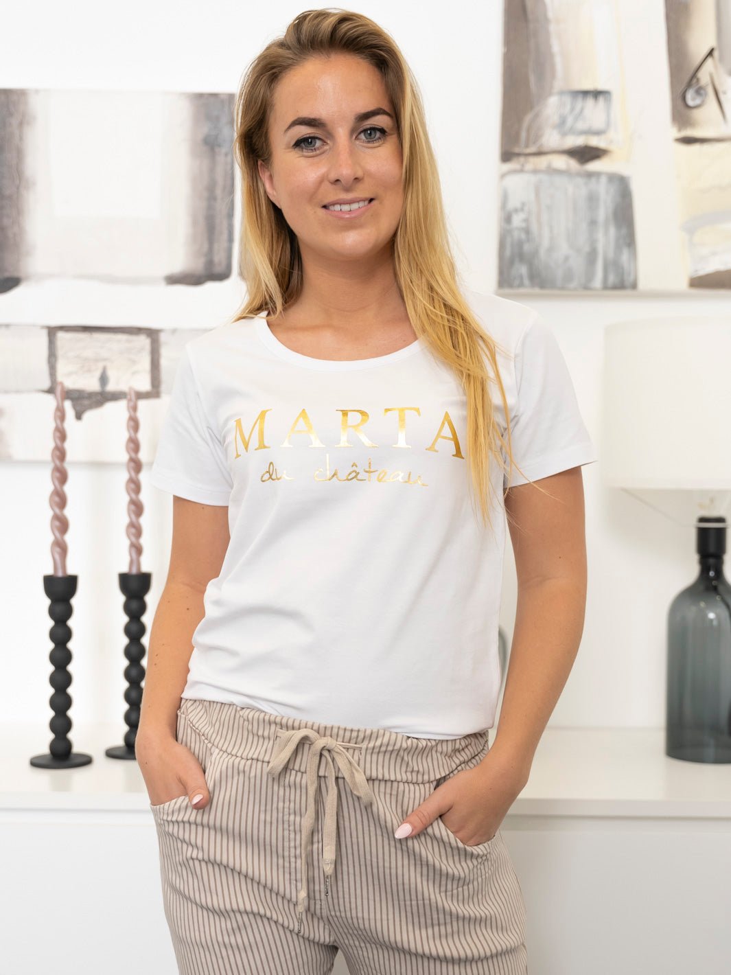 Marta du Chateau Jeanette tee optisk white - Online-Mode