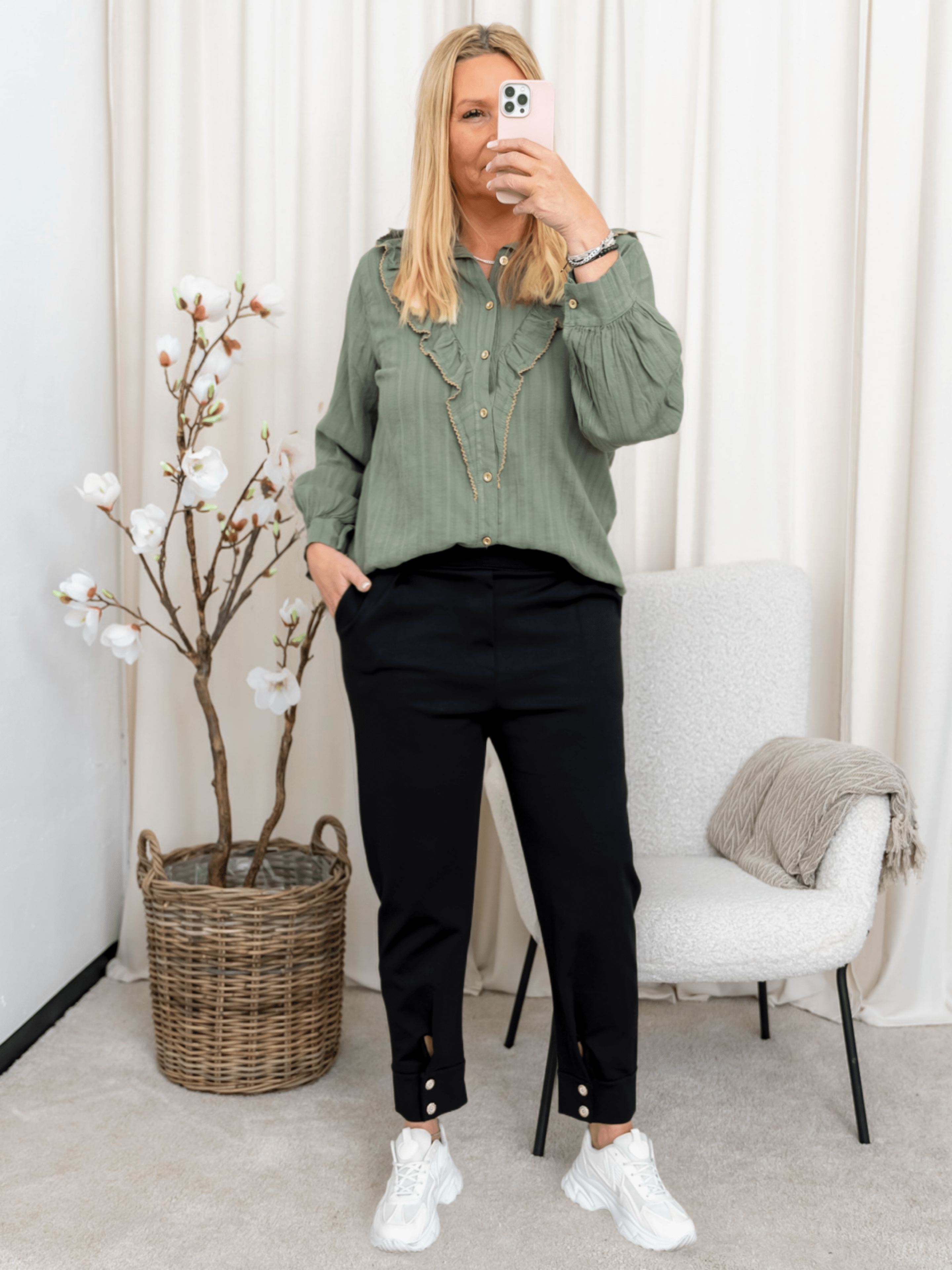 Marta du Chateau Laurette shirt military/beige - Online - Mode