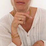 By Cara MOM zirkon justerbar Ring 18K Guldbelagt