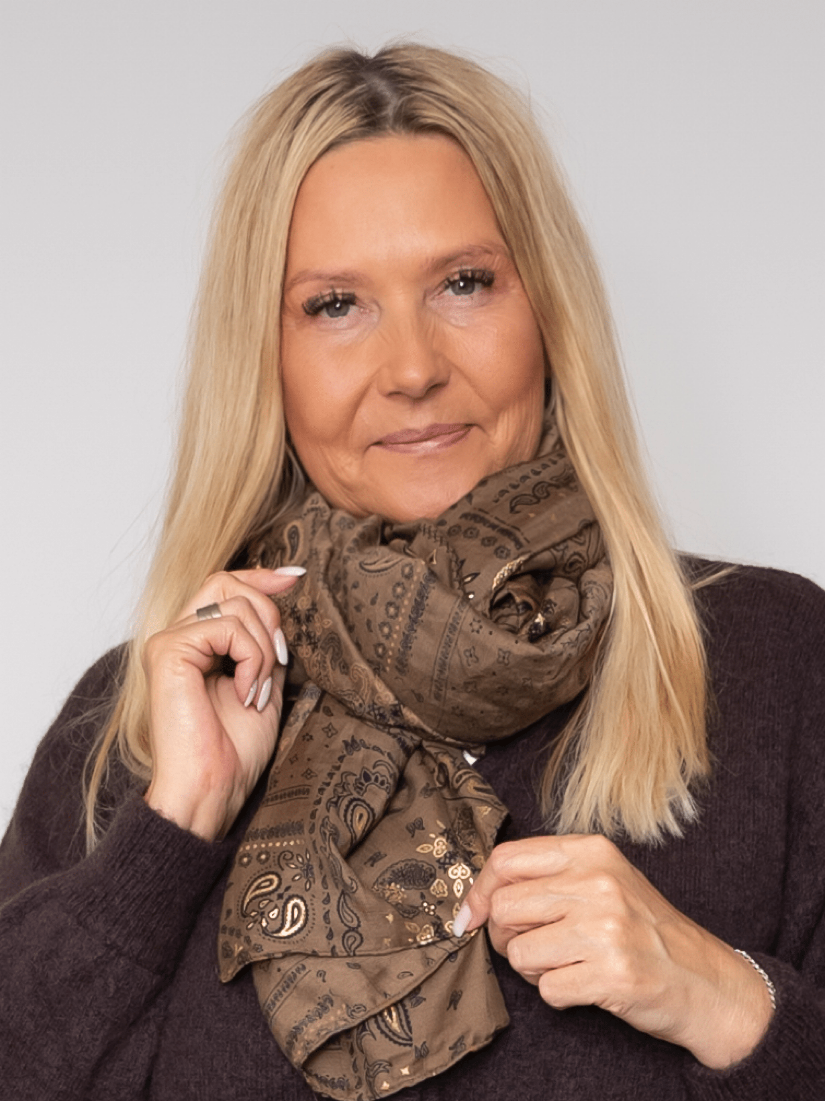 Rana paisley scarf brown - Online-Mode