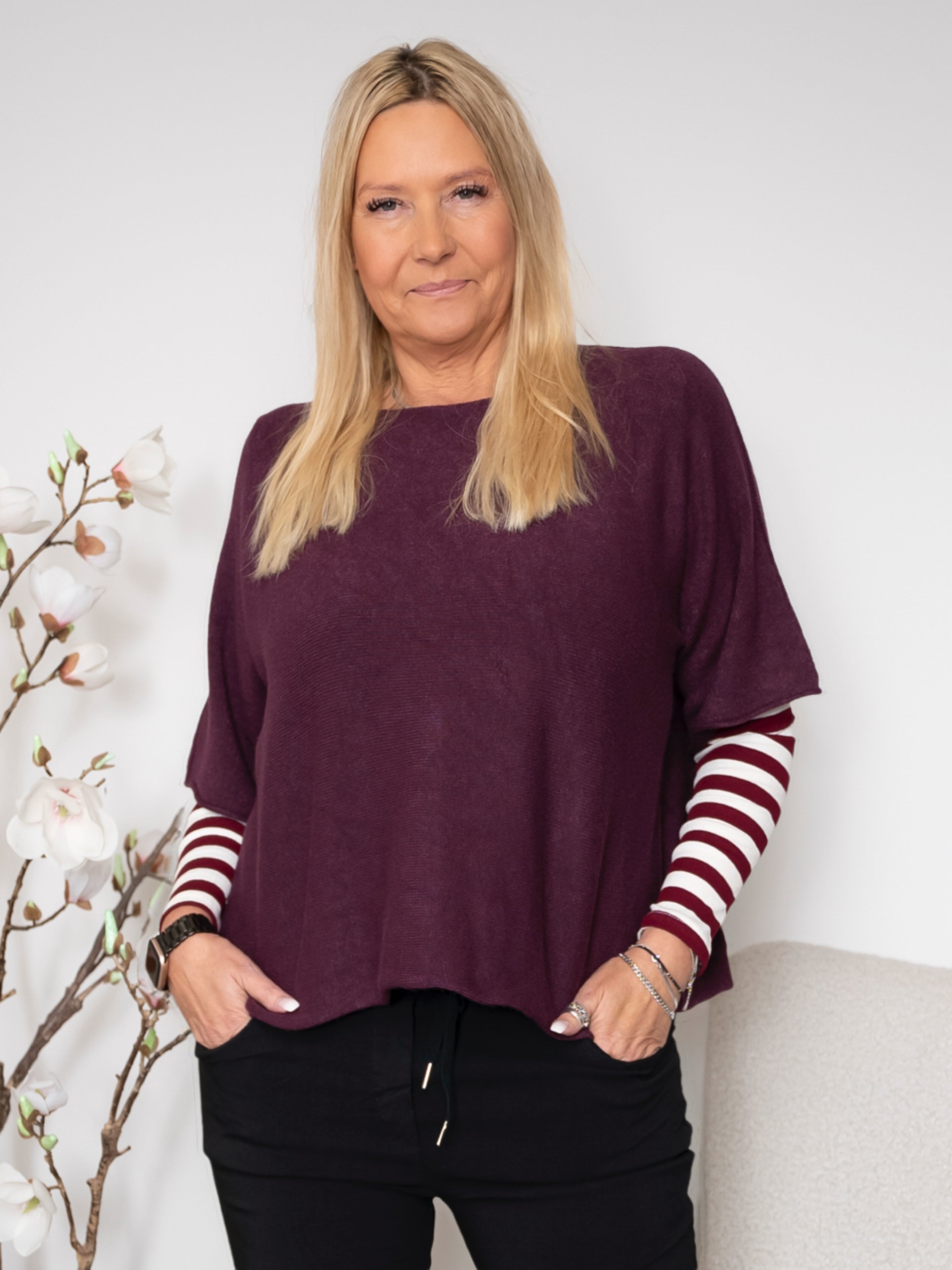 Salli knit bordeaux - Online-Mode