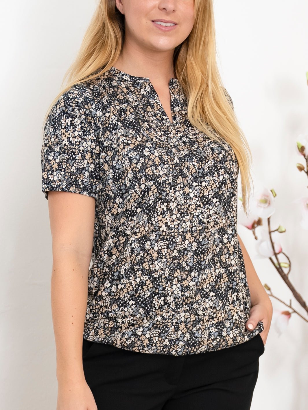 Soya Concept Felicity AOP 467 t - shirt beige mix - Online - Mode