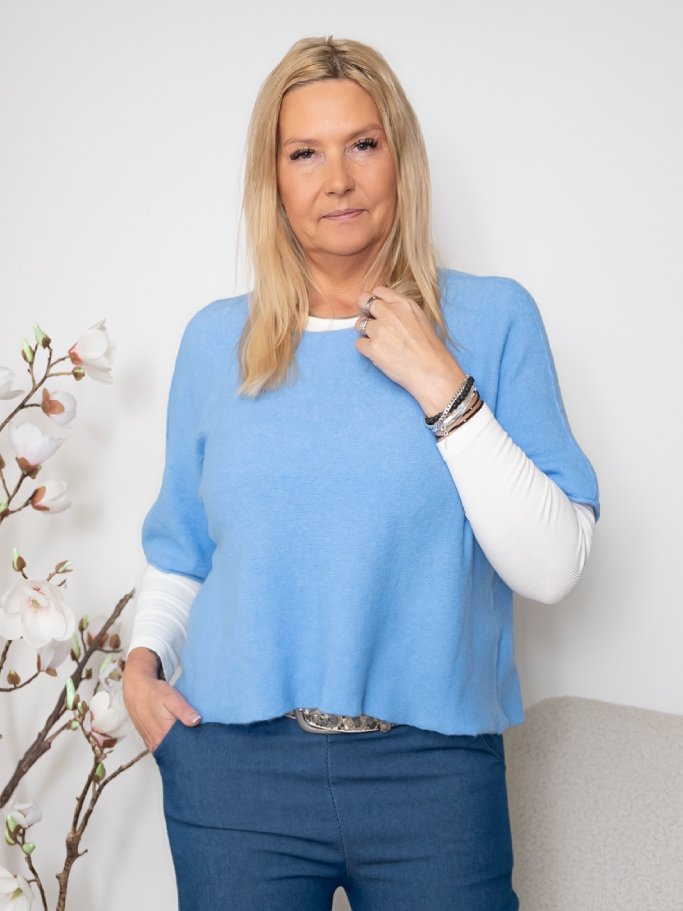 Zecilie knit light blue - Online-Mode