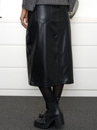 Leona skirt black leather look - Online-Mode