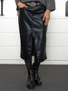 Leona skirt black leather look