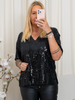 Kaffe KAnicole sequin t-shirt black deep