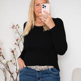 MDC Ingrid longshirt tee solid black