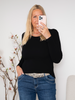 MDC Ingrid longshirt tee solid black