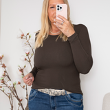 MDC Ingrid longshirt tee solid moro