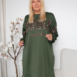 MDC Cannes sweat dress military/leo