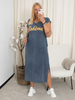 Marta du Chateau Rosalia dress dark blue/arancio fluo
