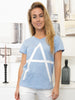 All Week Gabie tee s/s light blue with white A