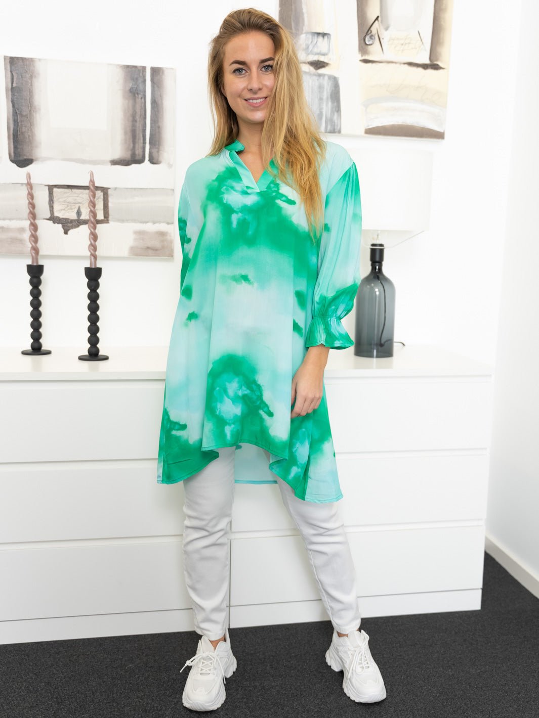 All Week Gaby dress green print mix - Online-Mode