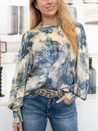 All Week Gyo bluse L/S graphic blue sand print - Online-Mode
