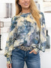All Week Gyo bluse L/S graphic blue sand print