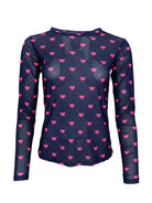 BC Annie mesh blouse navy pink heart - Online-Mode