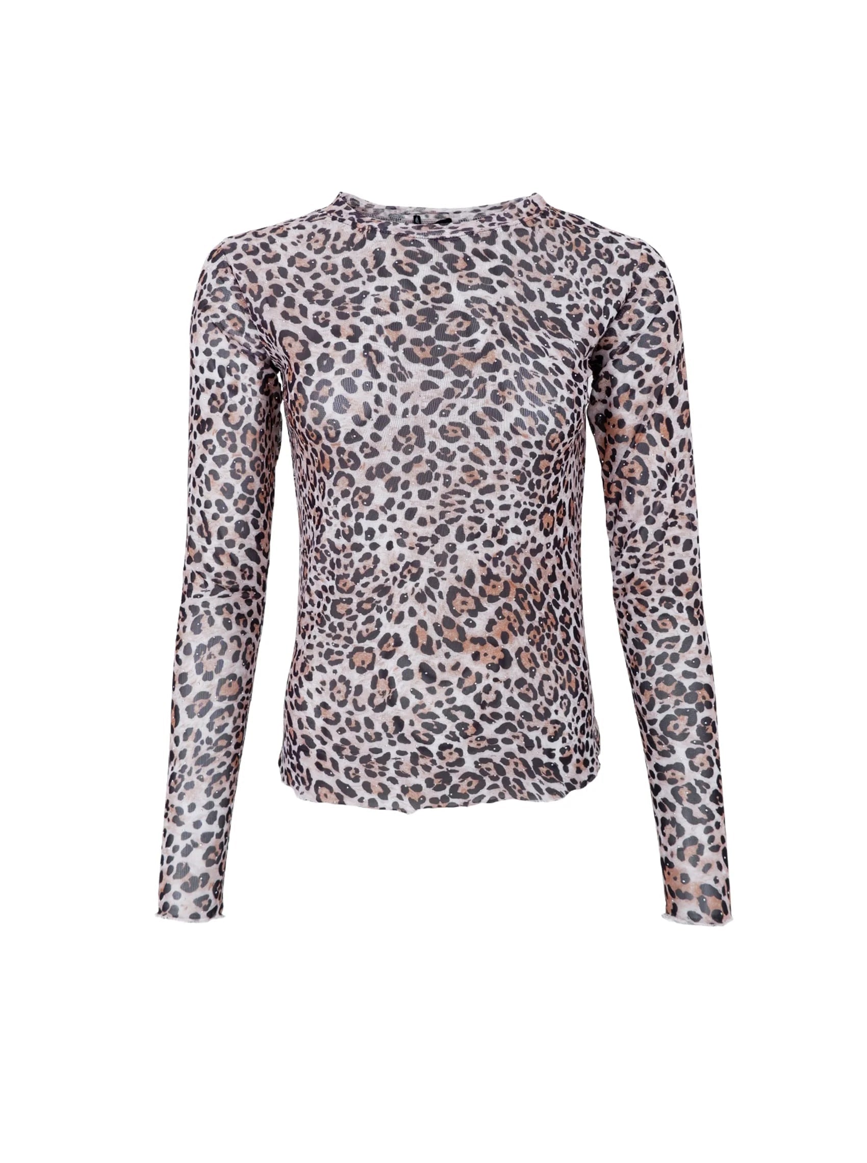 BC Annie shimmer mesh blouse leopard - Online-Mode