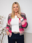 BC BCFiluca striped cardigan pink grey - Online-Mode