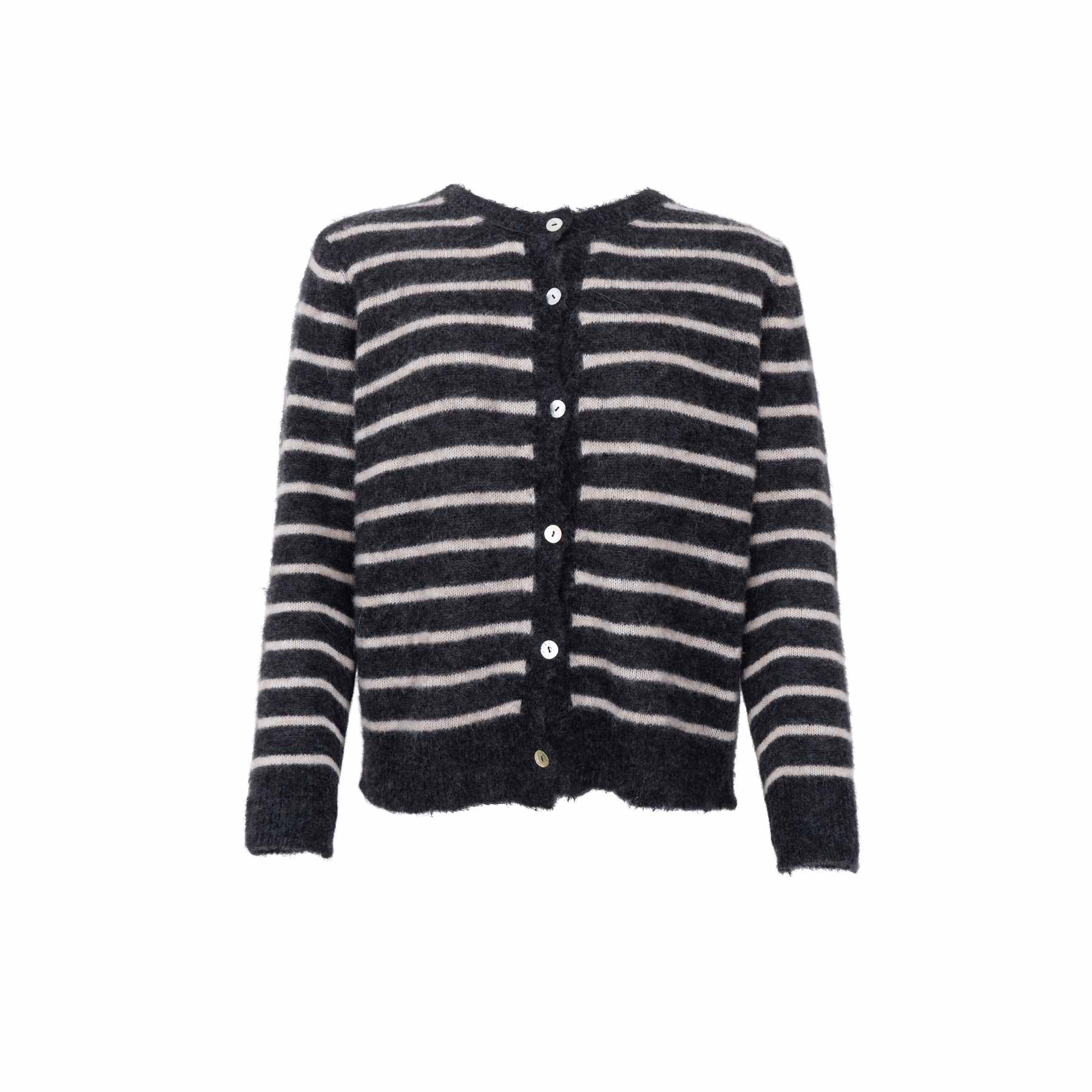 BC Dell striped knit cardigan dk grey - Online-Mode