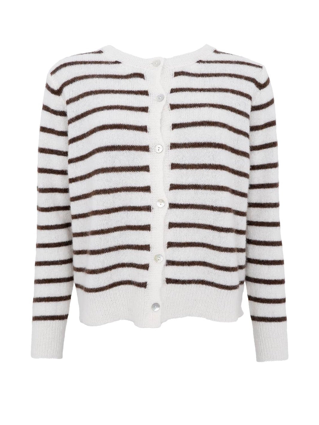 BC Dell striped knit cardigan offwhite - Online-Mode