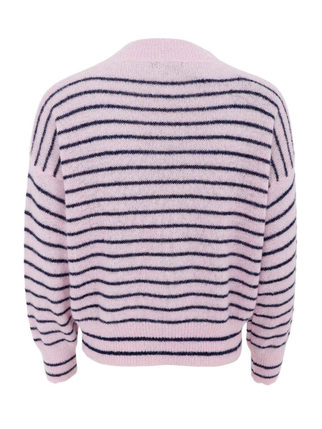 BC Dell striped v-neck jumper rose - Online-Mode